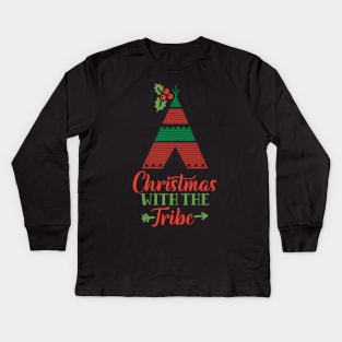 Christmas With The Tribe Matching Christmas Gift For Men Women and Kids Kids Long Sleeve T-Shirt
